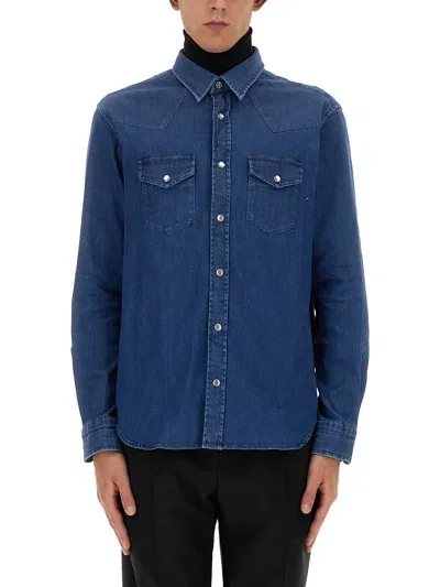 Tom Ford Denim Shirt In Blue