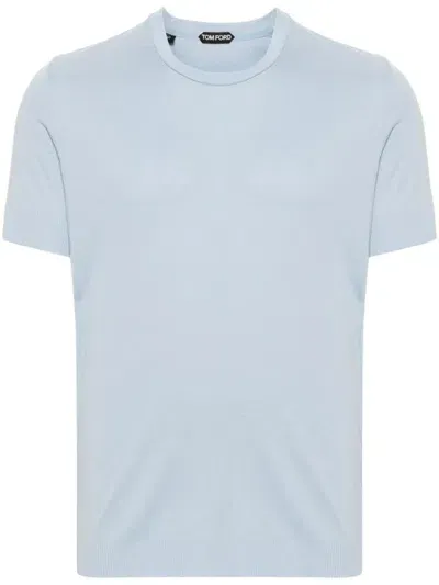 Tom Ford Fine-knit T-shirt In Blue