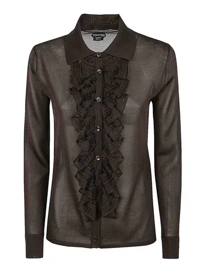 Tom Ford Knitted Shirt Clothing In Brown