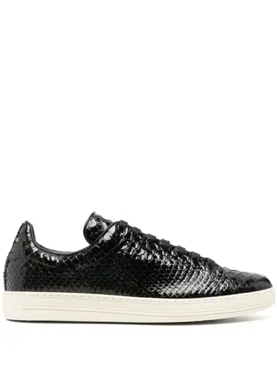 Tom Ford Logo-print Sneakers In Black