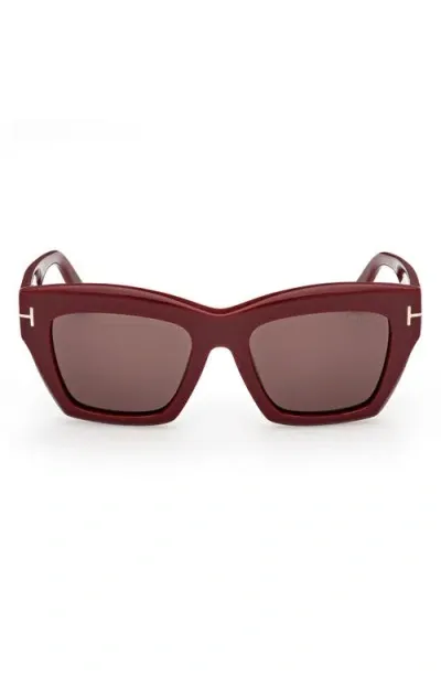 Tom Ford Luna 52mm Butterfly Sunglasses In Brown