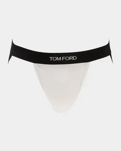 Tom Ford Men's Cotton Jock Strap In White