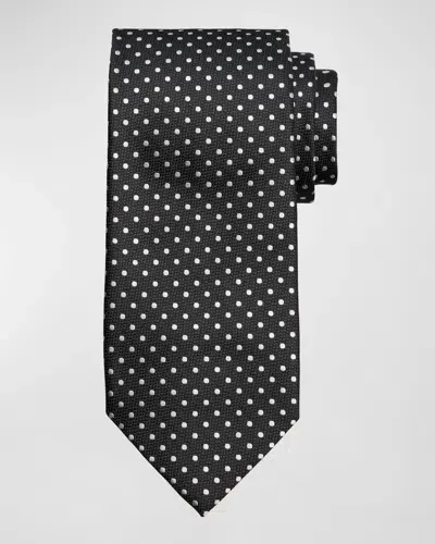 Tom Ford Men's Mulberry Silk Polka Dot Tie In Black