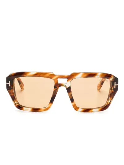 Tom Ford Pilot-frame Sunglasses In Brown