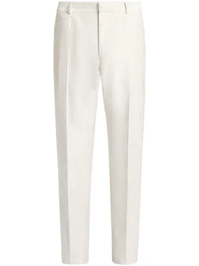 Tom Ford Ribbed Trousers In White