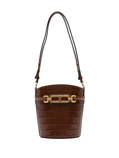 Tom Ford Small Whitney Bucket Bag In Brown