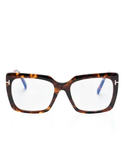 Tom Ford Square-frame Glasses In Brown