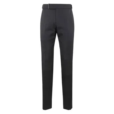 Tom Ford Atticus Belted Tailored Trousers In Blue