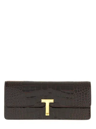 Tom Ford "wallis" Clutch Bag In Brown