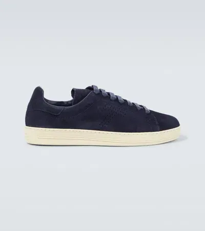 Tom Ford Warwick Suede Sneakers In Blue