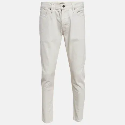 Pre-owned Tom Ford White Denim Straight Leg Jeans L Waist 34"