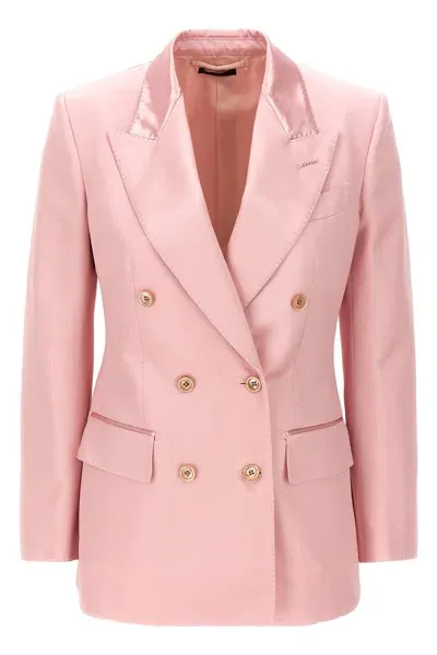 Tom Ford Double-breasted Blazer In Pink