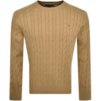 Tommy Hilfiger Cable Knit Jumper Brown