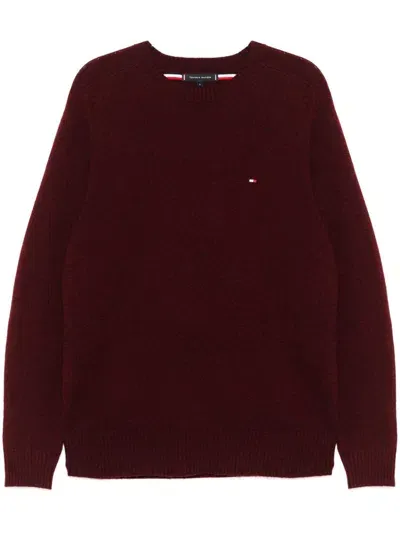 Tommy Hilfiger Crew-neck Wool Sweater In Red