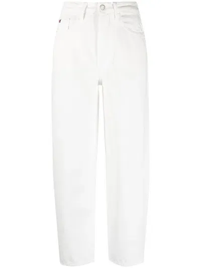 Tommy Hilfiger High-waisted Tapered Jeans In Ecru