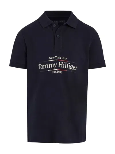 Tommy Hilfiger Junior Kids' Logo-embroidered Polo Shirt In Black