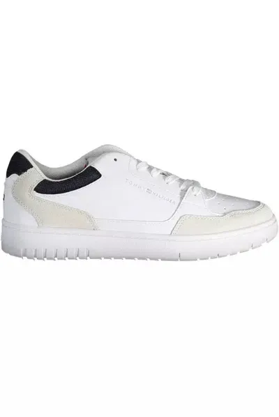 Tommy Hilfiger Cleat Leather Sneakers In White