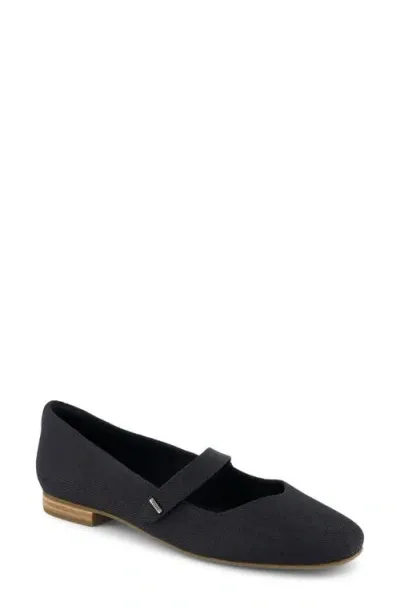 Toms Bianca Mary Jane Flat In Black