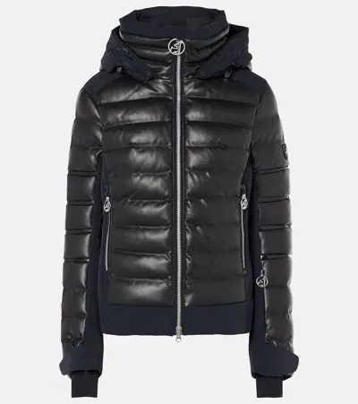 Toni Sailer Adele Faux Leather Ski Jacket In Black