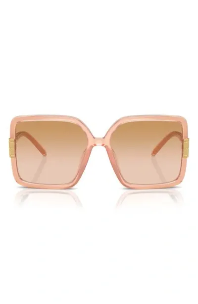 Tory Burch Gradient Plastic Square Sunglasses In Orange