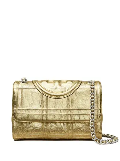 Tory Burch "fleming Soft" Quilted Shoulder Bag In Gold