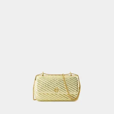 Tory Burch Kira Moto Mini Flap Shoulder Bag In Gold