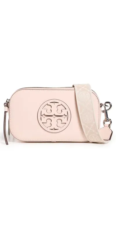 Tory Burch Mini Miller Leather Crossbody Bag In Pink