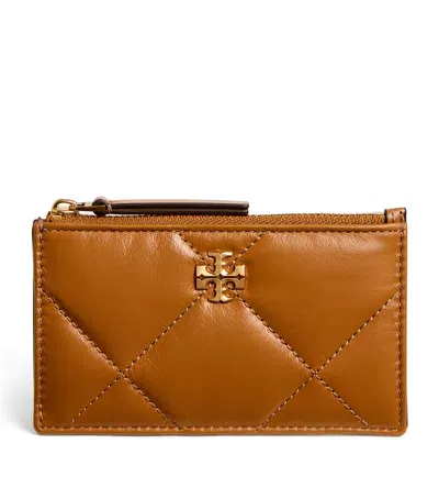 Tory Burch Nappa Leather Kira Card Holder In Brown