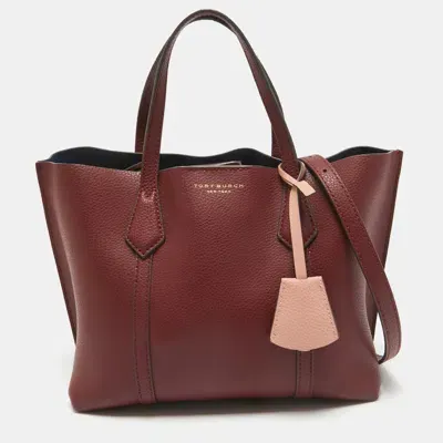 Pre-owned Tory Burch Red Leather Small Perry Tote