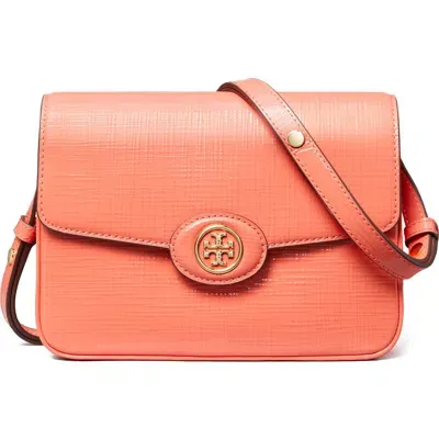 Tory Burch Robinson Crosshatched Leather Convertible Crossbody Bag In Pink