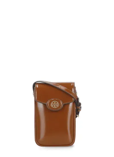 Tory Burch Robinson Mobile Phone Case In Brown