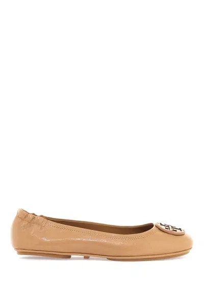 Tory Burch Suede Minnie Travel Ballet Flats In Brown