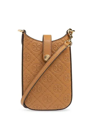 Tory Burch T Monogram Phone Bag In Brown