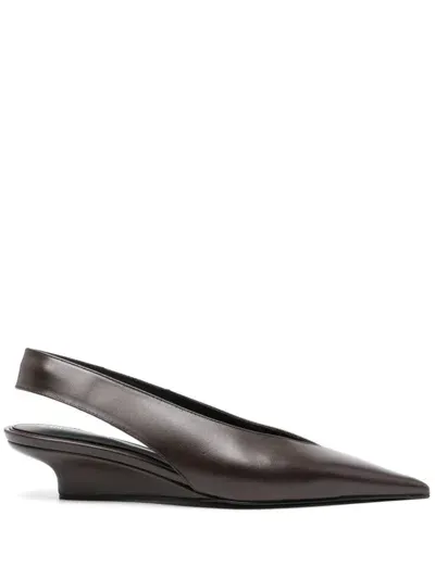 Totême The Wedge-heel Slingback Bark In Dark