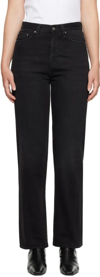 Totême Black Twisted Seam Jeans In 230 Faded Black