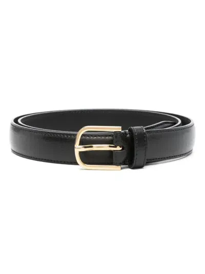 Totême Buckled Slim Belt In Nero