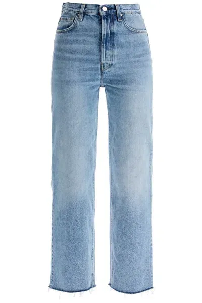 Totême Classic Cut Cropped Jeans In Blue