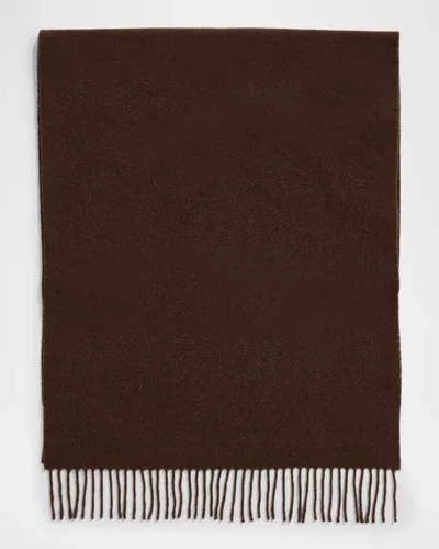 Totême Classic Virgin Wool Scarf In Washed Brown