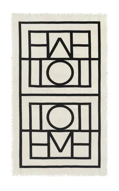 Totême Monogram Beach Sarong In Black,white