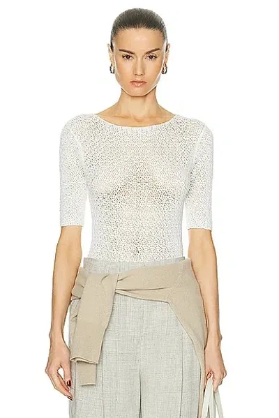 Totême Crochet Knit Tee In Off White