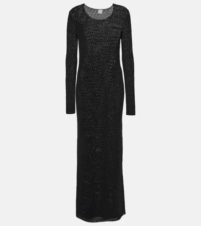 Totême Crochet Maxi Dress In Black