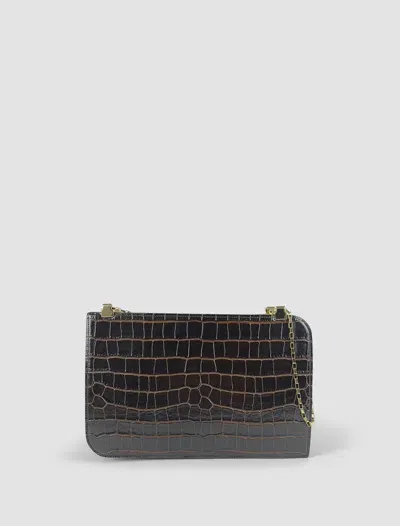 Totême Crocodile Print Leather Bag In Brown