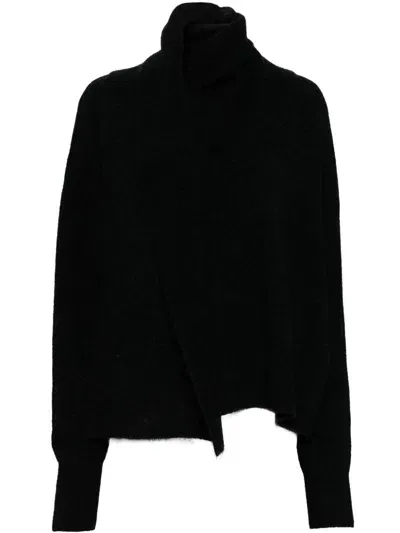 Totême Draped Scarf Jumper In Black