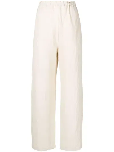 Totême Elasticated Straight Trousers In Nude