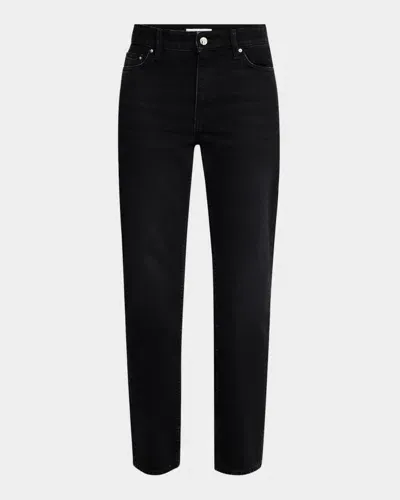 Totême Low-rise Tapered-leg Ankle Denim Jeans In Dark Grey