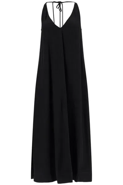 Totême Maxi Dress With T-strap Belt In Black