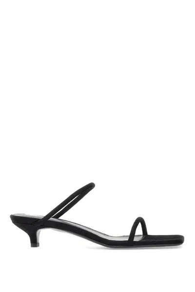 Totême Minimalist Suede Leather Sandals In Black