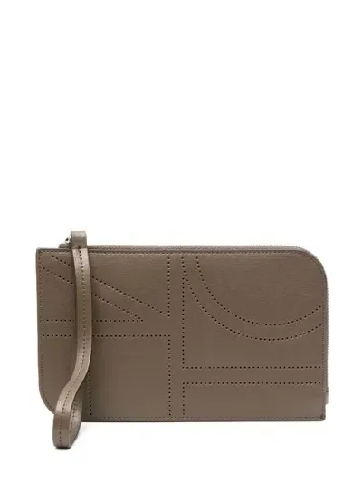 Totême Monogram Leather Wallet In Brown