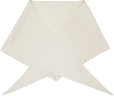 Totême Off-white Satin Triangle Scarf In Ecru 116