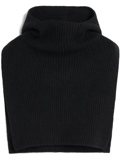 Totême Ribbed Knit Neck Warmer In Black